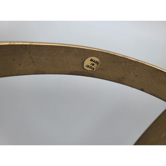 Vintage 1960s Round 12" Dia. Dome All Brass Hanging Pot Rack No Hooks - Picture 7 of 8